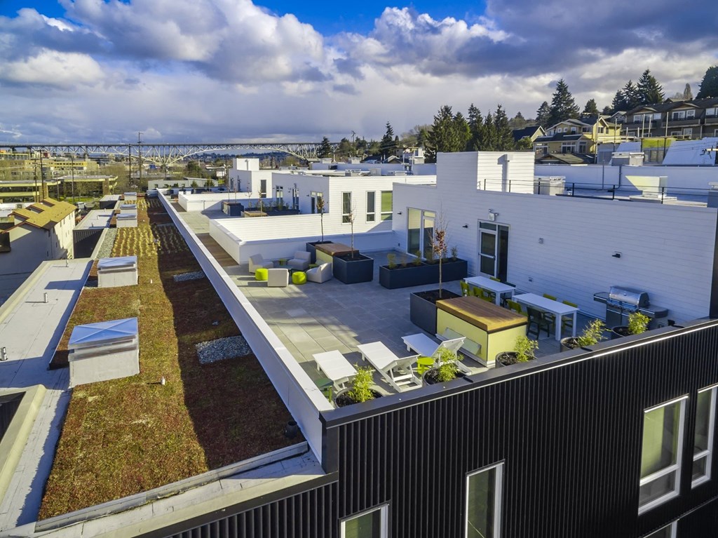 Henry Apartments Rooftop with Grills and Lounge Chairs