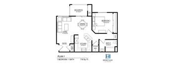 Heritage at Draper Apartments in Draper, Utah 1A Floor Plan