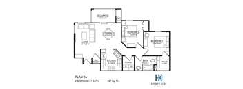 Heritage at Draper Apartments in Draper, Utah 2A Affordable Floor Plan