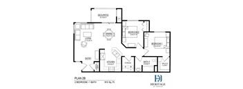 Heritage at Draper Apartments in Draper, Utah 2B Affordable Floor Plan
