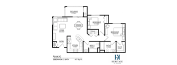 Heritage at Draper Apartments in Draper, Utah 2C Floor Plan
