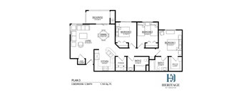 Heritage at Draper Apartments in Draper, Utah 3A Affordable Floor Plan