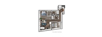 Heron Flats and Lofts 2x2 Floor Plan