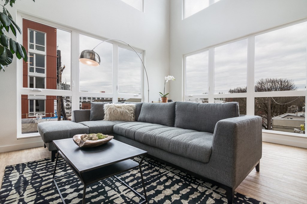 Goat Blocks Apartments Model Living Room and Windows