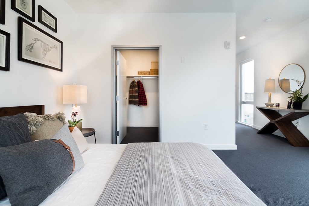 Goat Blocks Apartments Model Bedroom and Closet