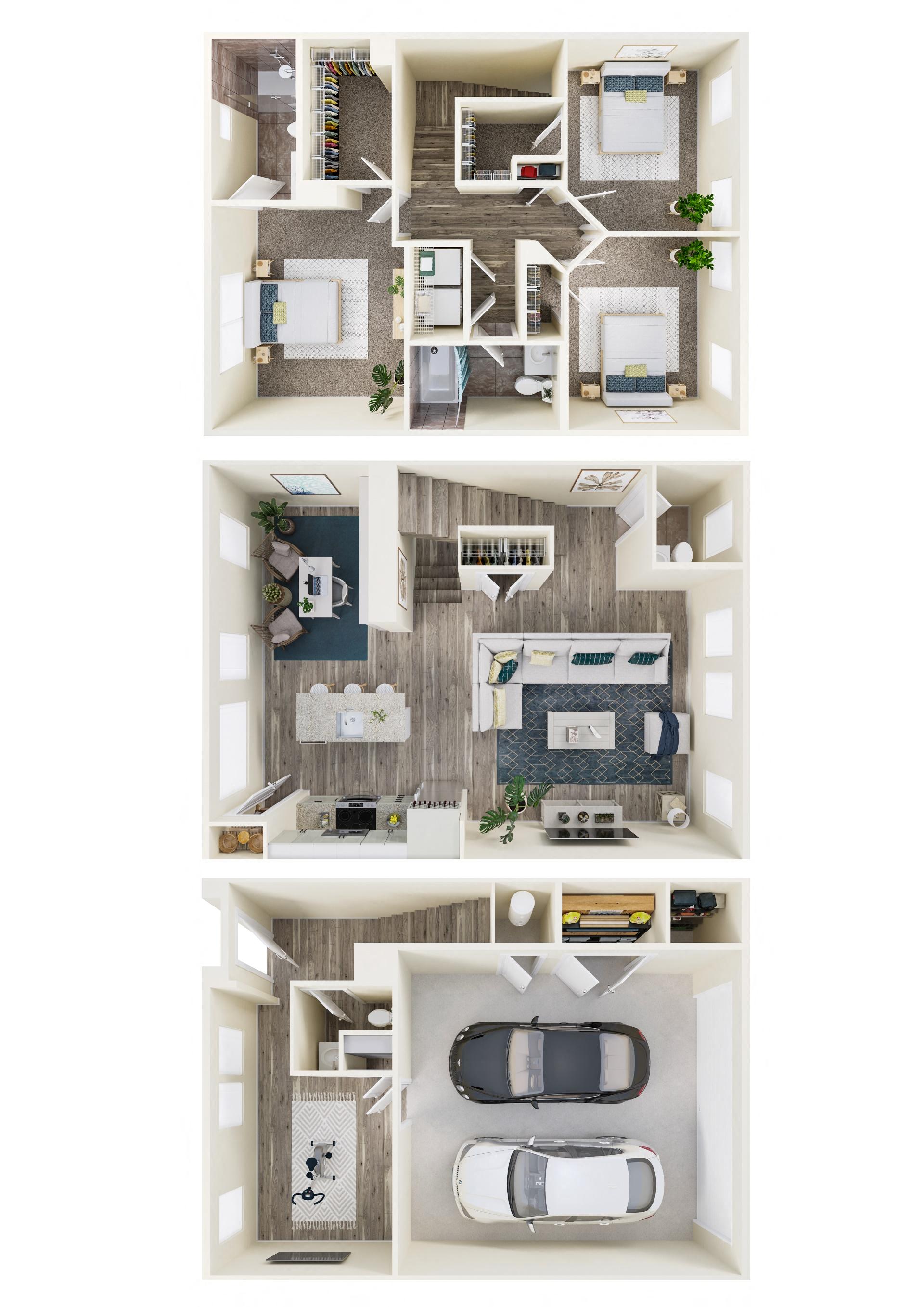Highlands EVOLV Townhomes in White Plains, Maryland 3A Floor Plan