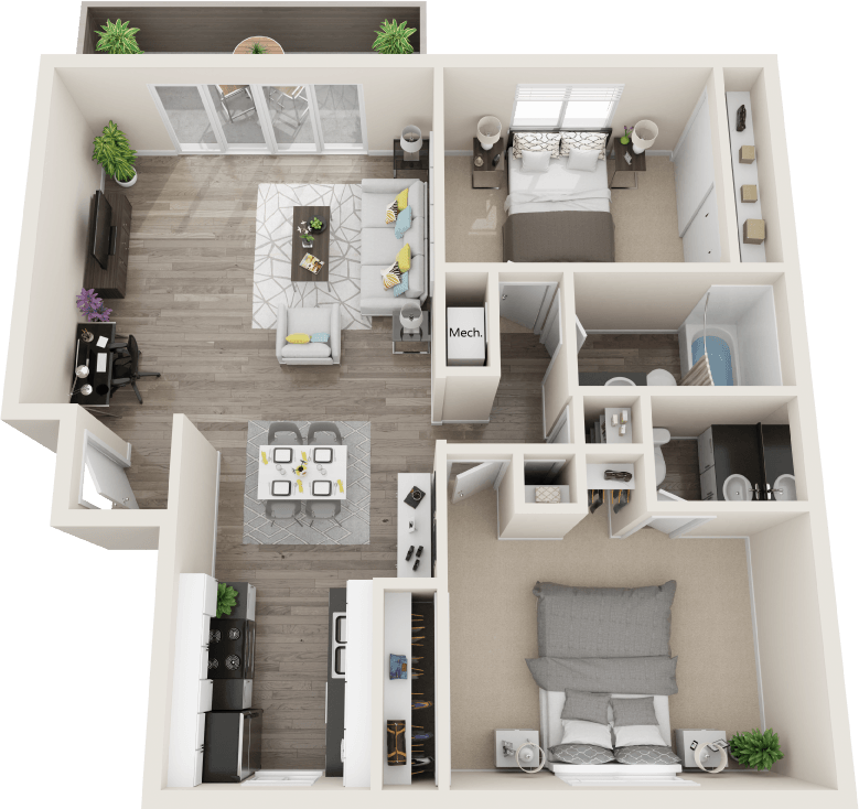 Hillside Gardens Apartments Hot Springs Floor Plan