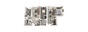 The Mercer Apartments Homestead Two Bedroom Two Bathroom Floor Plan