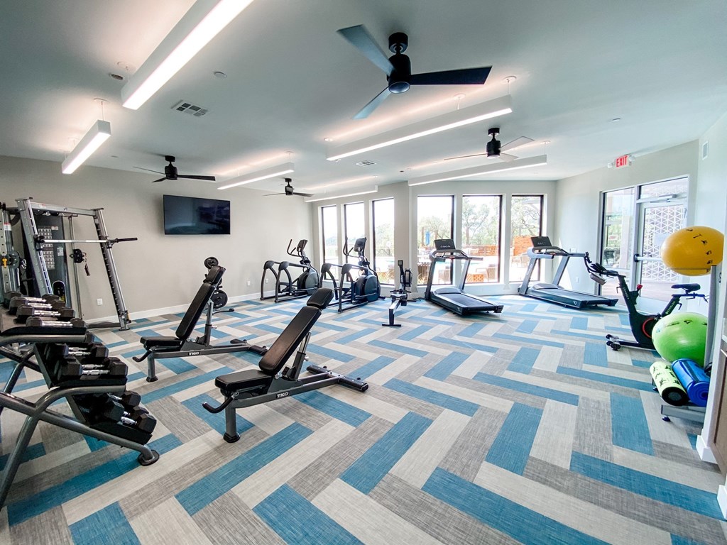 Presidio at River East Fitness Center with Weights and Cardio Machines