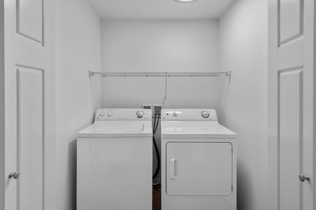 a washer and dryer in a laundry room