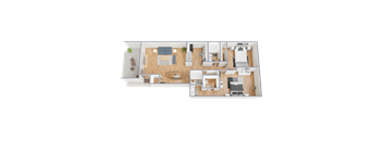 Icon on Spanish Trail Apartments in Tucson, Arizona 2x2 Floor Plan