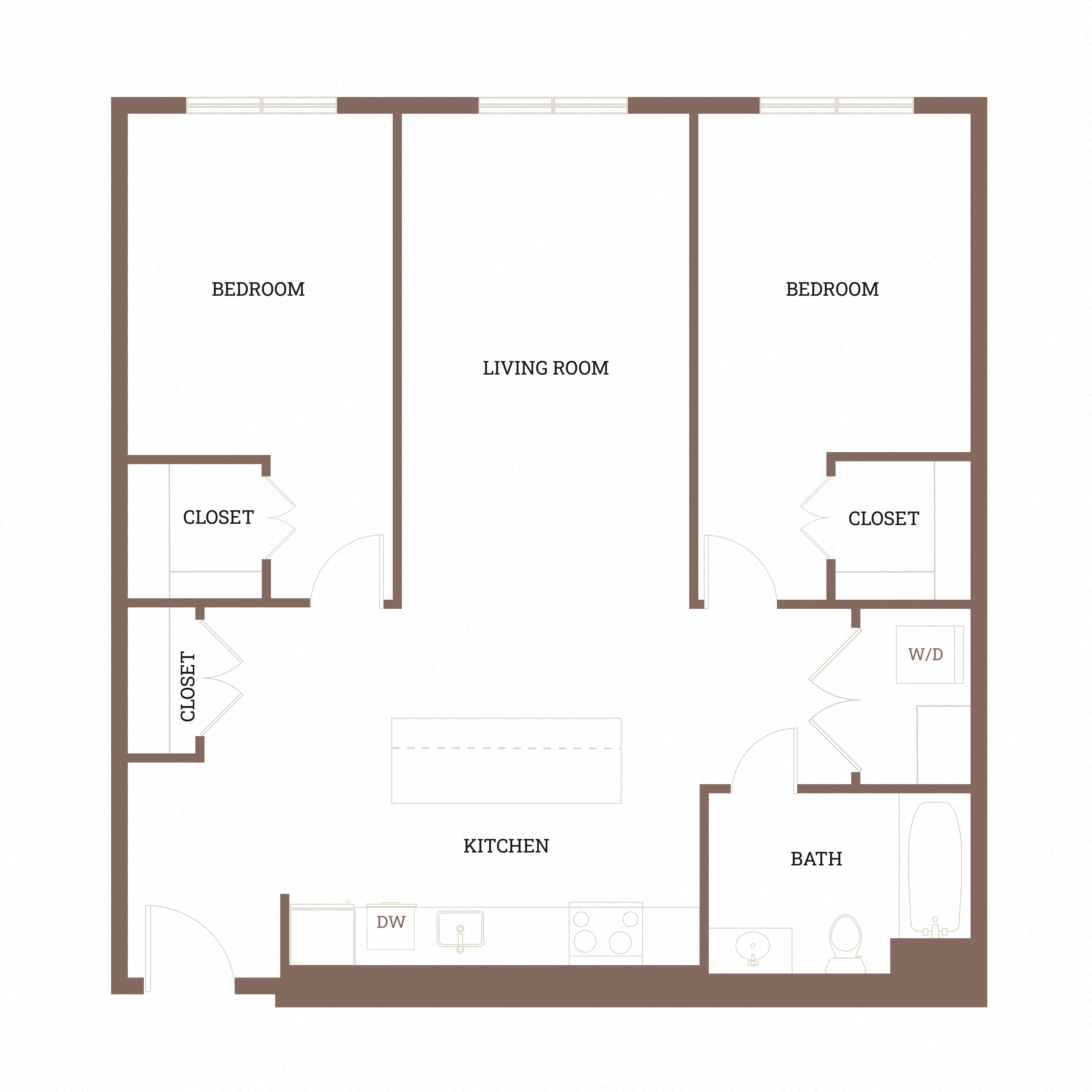 Ironside Apartments in Spokane, Washington 2 Bedroom B Floor Plan