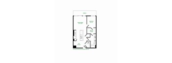 A floor plan of a house with a living room, dining room, bedroom, and den.
