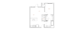 A floor plan of a house with labeled rooms.