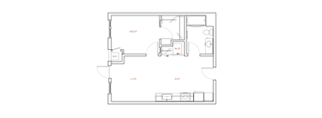 A floor plan of a house with labeled rooms.