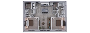 Jovie Pflugerville Apartments in Pflugerville, Texas Two Bedroom Floor Plan