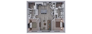Jovie Pflugerville Apartments in Pflugerville, Texas Two Bedroom Floor Plan