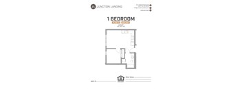 Junction Flats and Landing One Bedroom D Landing MFTE Floor Plan
