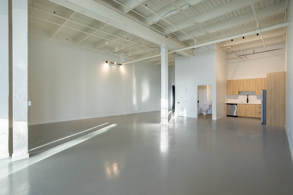 Santa Fe Art Colony living room and kitchen