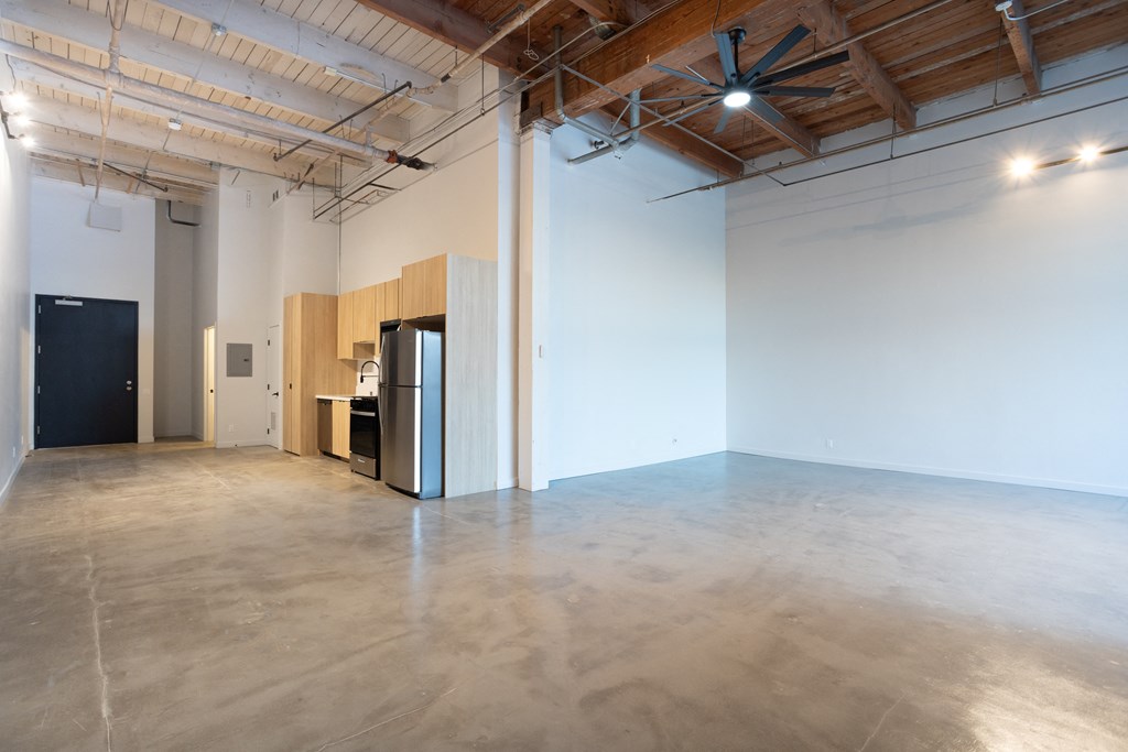 Santa Fe Art Colony living room and ktichen