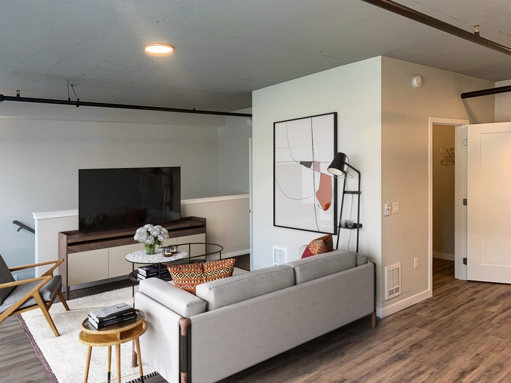 Geo Staged Loft with Sofa and Storage