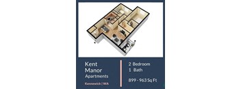 Kent Manor Apartments 2x1 Floor Plan