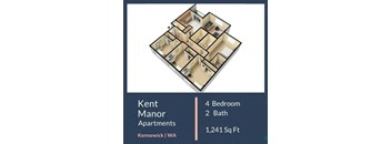 Kent Manor Apartments 4x2 Floor Plan