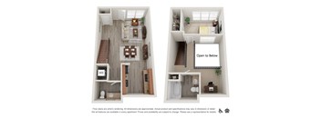 Koi Apartments in Ballard, Washington 1x1.5 Den Loft A Floor Plan