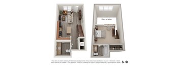 Koi Apartments in Ballard, Washington 1x1.5 Live/Work E Floor Plan