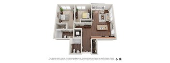 Koi Apartments in Ballard, Washington 2x2 D Floor Plan