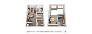 Koi Apartments in Ballard, Washington 2x2 Loft A Floor Plan