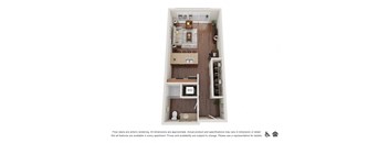 Koi Apartments in Ballard, Washington Studio C Floor Plan