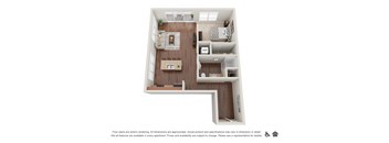 Koi Apartments in Ballard, Washington 1x1 B Floor Plan