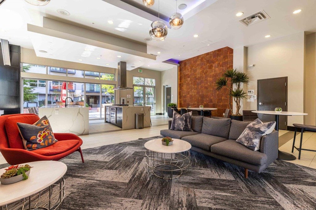 Clubhouse Lounge at Koi Apartments, Seattle
