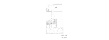 A drawing of a floor plan for a 2x2 w/Loft property in L3 Reno TN.