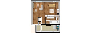 Somerset Meadows Large One Bedroom One Bathroom Floor Plan