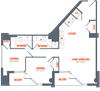 Legacy West End Apartments B8 Floor Plan