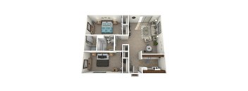2 Bed 2 Bath Floor Plan at Icon Apartments, Tucson, 85712