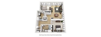 LL Hawkins 2 Bed 2 Bath B Floor Plan