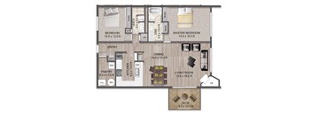 2 Bed 2 Bath Floor Plan at Lake Tower, Idaho