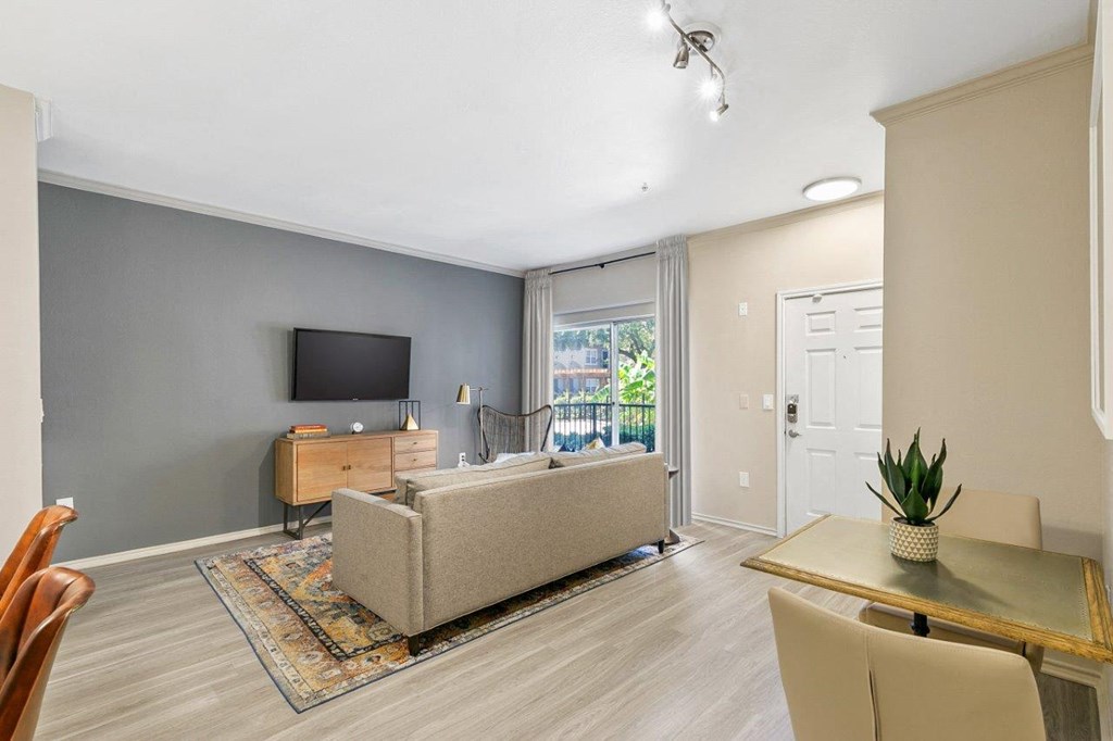 La Costa Villas in Dallas, Texas Model Living Room and Dining Area