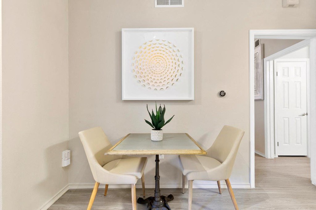 La Costa Villas in Dallas, Texas Model Dining Area