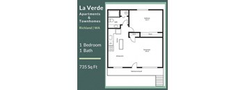 La Verde Apartments One Bedroom One Bathroom Floor Plan