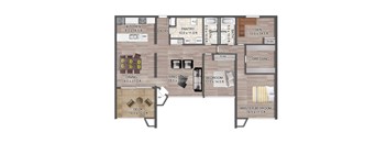 Two Bedroom Penthouse Floor Plan at Lake Tower, Coeur d'Alene, ID
