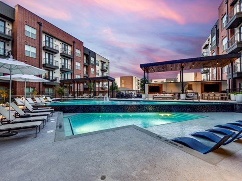 Crystal Clear Swimming Pool at Lenox Cooper Apartments, Arlington, TX