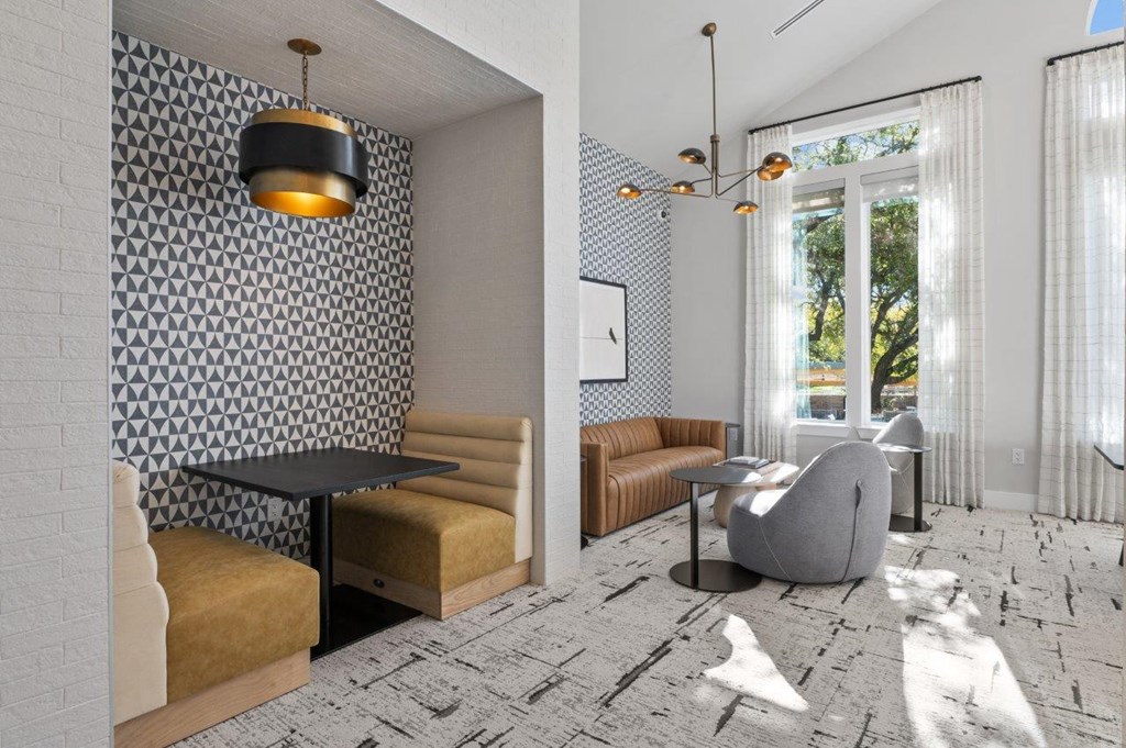 Clubhouse Kitchen with Seating at Lenox Grand, Texas, 78727