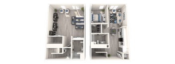 Park on First Live/Work 3D Floor Plan