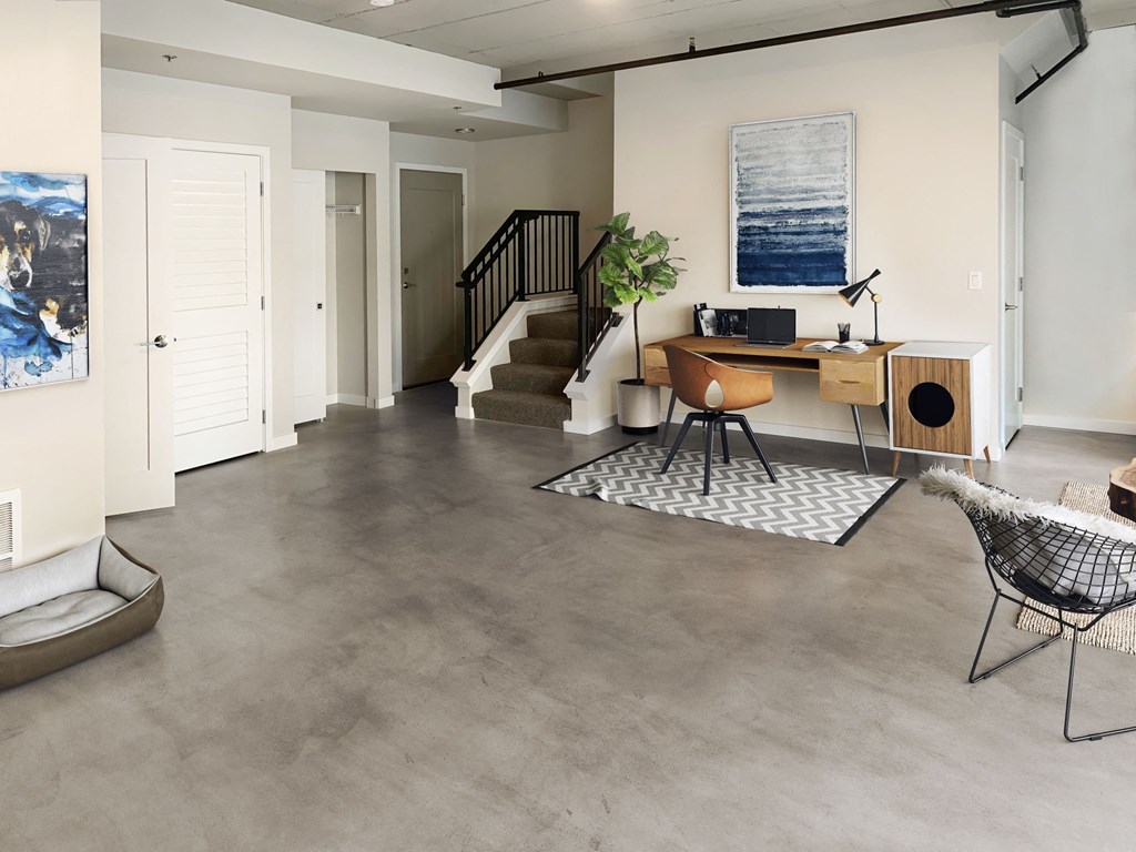 Geo Staged Living Room with Desk