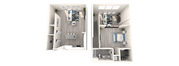 Park on First Loft 3D Floor Plan