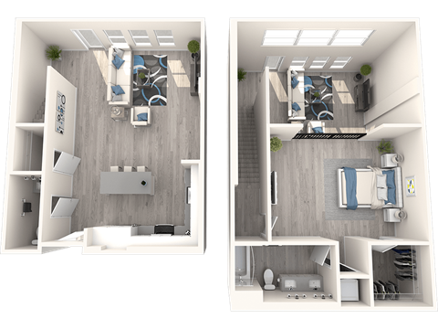 Park on First Loft 3D Floor Plan
